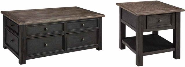 Signature Design by Ashley® Tyler Creek 2-Piece Grayish Brown/Black Living Room Table Set