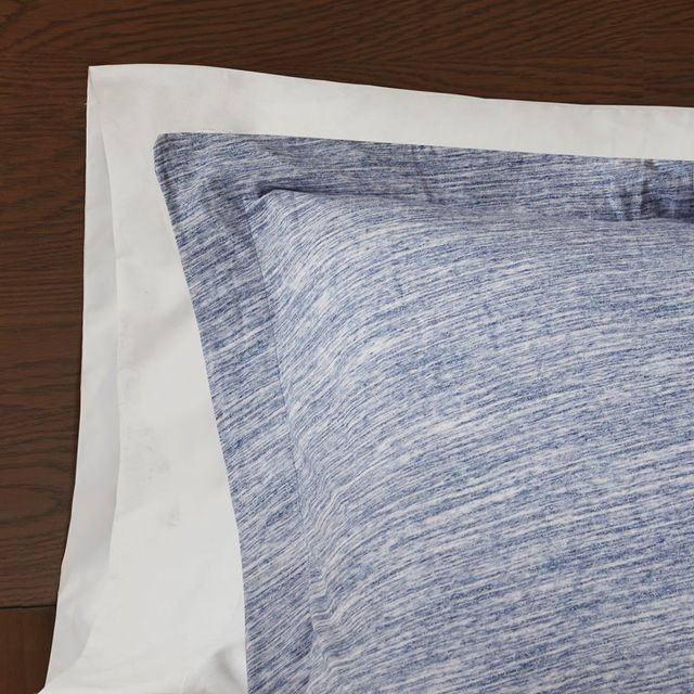 Olliix by Urban Habitat Blue Twin/Twin XL Space Dyed Melange Cotton Jersey Knit Comforter Set-3