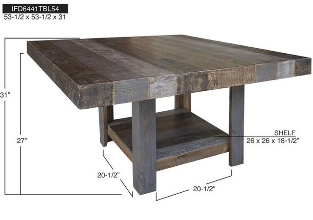 International Furniture Direct Loft Brown Grayish 54" Square Dining Table-2