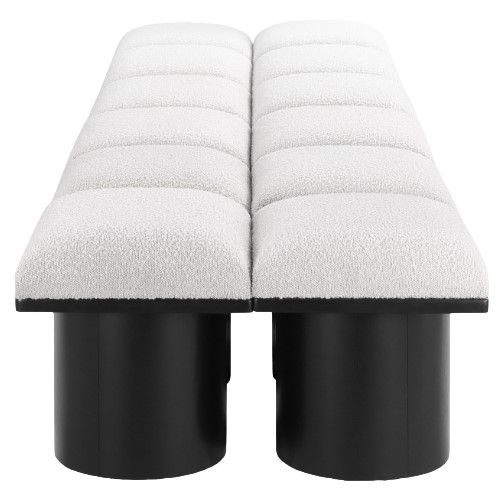 Meridian Furniture Pavilion 12-Piece Cream/Black 93" Modular Bench Set-2