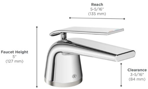 DXV Modulus Polished Chrome Single Handle Bathroom Faucet with Lever Handle-4