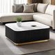 Furniture of America® Virden White Square Cocktail Table with Black/Gold Base-0