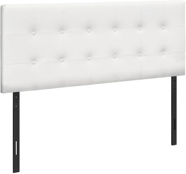 Monarch Specialties Inc. White Leather Look Full Headboard-2