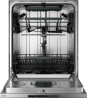 front view of the opened ASKO Logic Series 24" Stainless Steel Top Control Built In Dishwasher