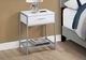 Monarch Specialties Inc. White 22"H Drawer Accent Table with Silver Metal Base-2