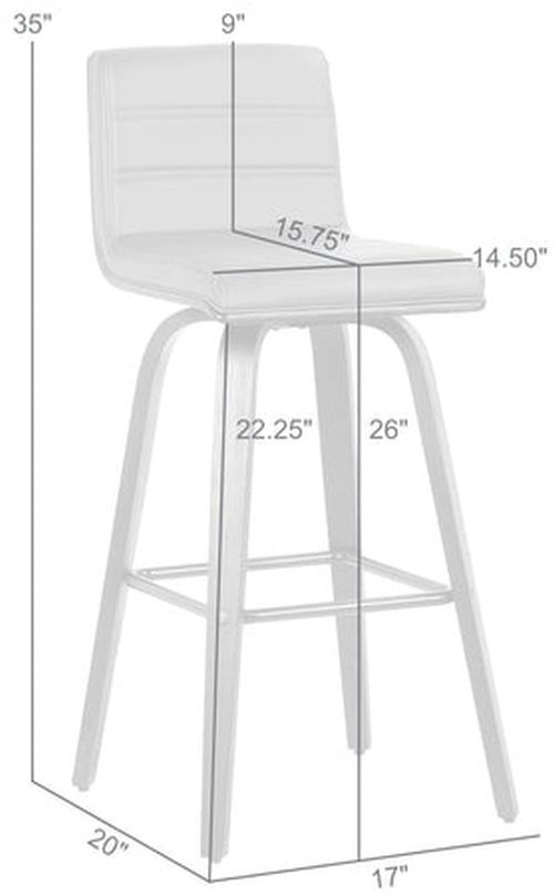 Armen Living Vienna Black Brushed/Gray Swivel Counter Stool-2