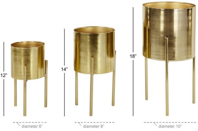 Deco Marche 3-Piece Gold Planter Set-1