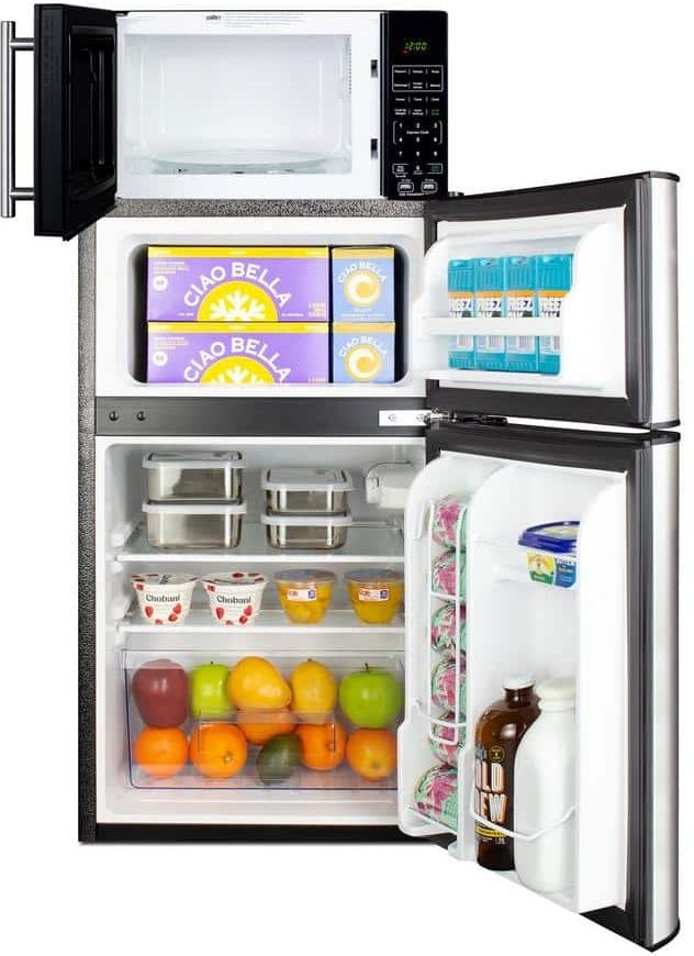 Summit® 19" 3.2 Cu. Ft. Stainless Steel Compact Refrigerator with Microwave-2