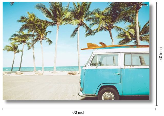 Classy Living Adventurous Beachside Surf Van Art Wall Art-2