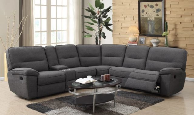 Emerald Home Alberta 6-Piece Charcoal Gray Manual Reclining Sectional Set-1