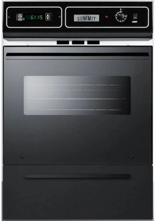 Summit® 24" Black Gas Built In Single Oven-0