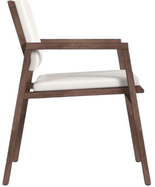 Flexsteel® Nova 2-Piece Dark Brown/Ivory Canvas/Sunbrella Outdoor Dining Chair Set-2