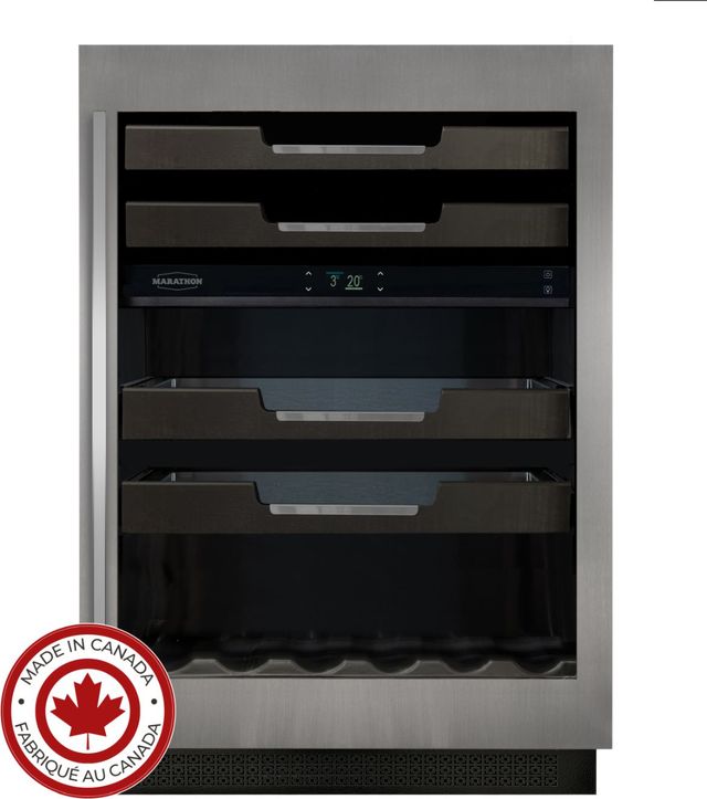 Marathon M4 Series 24” 5.3 Cu. Ft. Stainless Steel Built-In Dual Zone Wine Cooler-0