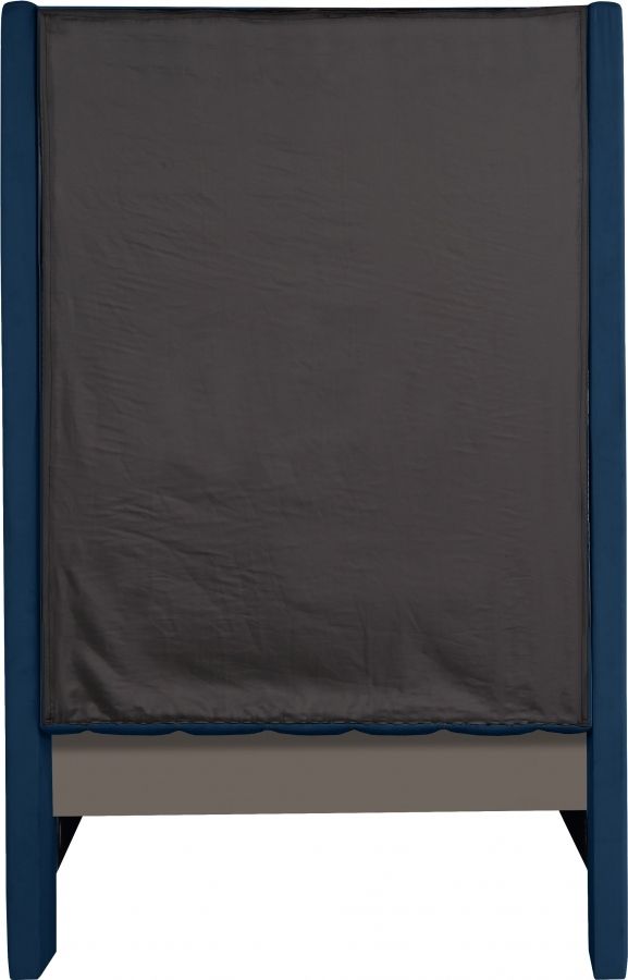 Meridian Furniture Fritz Navy Velvet Twin Bed-3