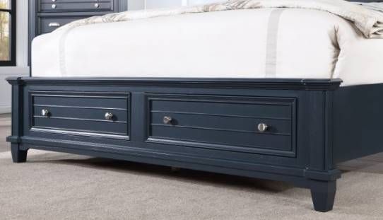 Furniture of America® Manzanillo Slate Blue Eastern King Panel Bed-3