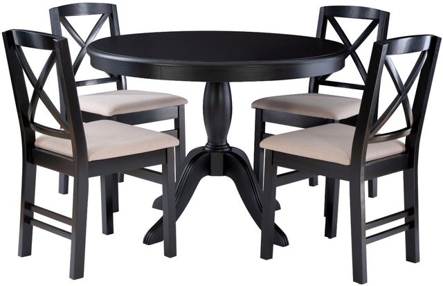 Linon Norah 5-Piece Black Dining Set-0