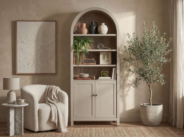 Sunny Designs™ Buckskin/Pavestone Display Cabinet-1