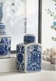 A & B Home Ren Blue/White Lidded Jar-3