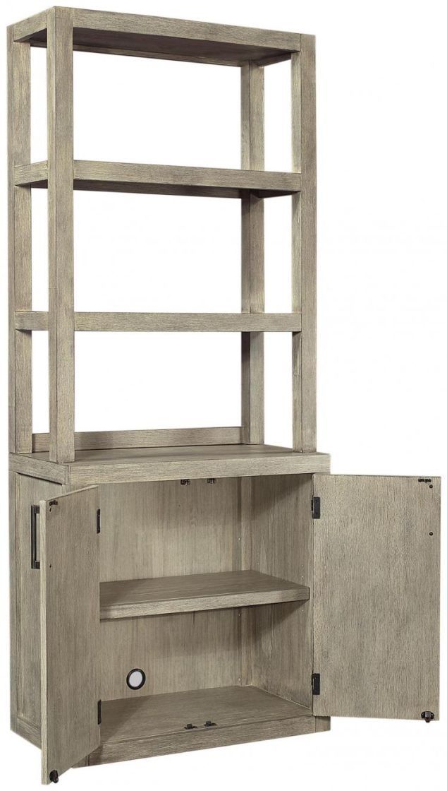 aspenhome® Platinum Gray Linen Door Bookcase-1