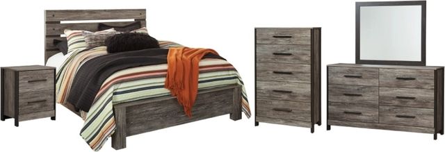 Signature Design by Ashley® Cazenfeld 5-Piece Black/Gray Queen Panel Bed Set-0
