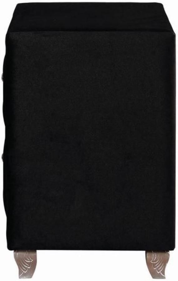 Coaster® Deanna Black Upholstered Nightstand-2
