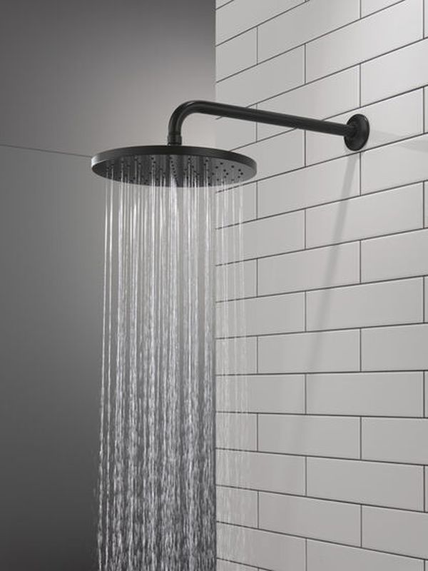 Delta Universal Showering Components Matte Black 10" Single-Spray Raincan Shower Head-1