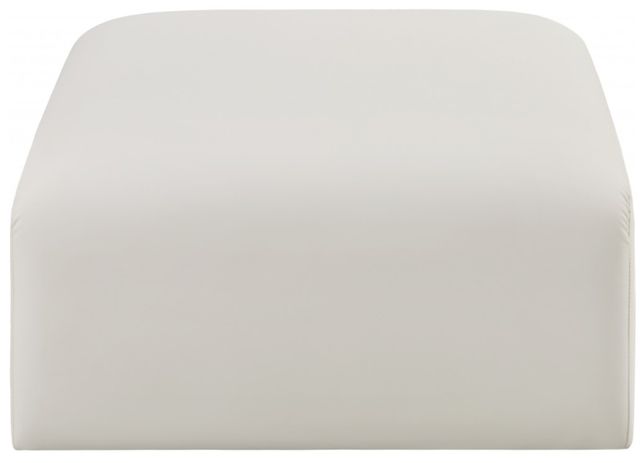 Meridian Furniture Arc Cream Vegan Leather Ottoman-1
