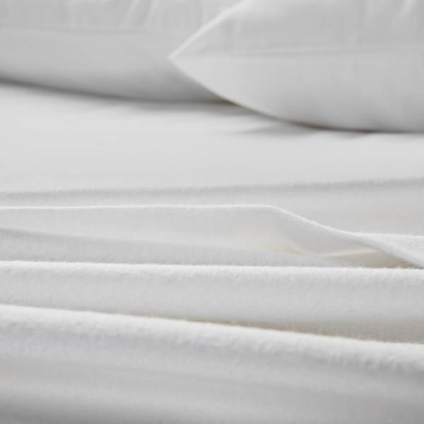 Malouf® Woven™ Portuguese Flannel White California King Sheet Set-3