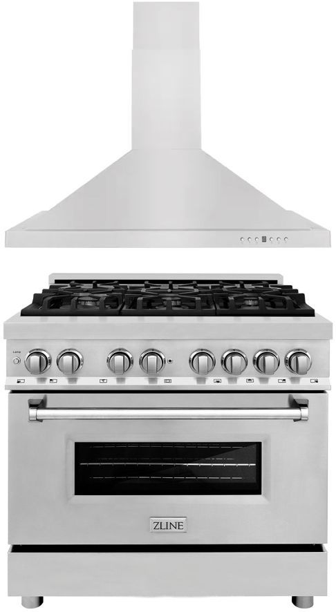 ZLINE 2 Piece Stainless Steel Dual Fuel Kitchen Package-0
