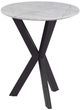 Bassett Mirror Barton White Top Round End Table with Black Base-0