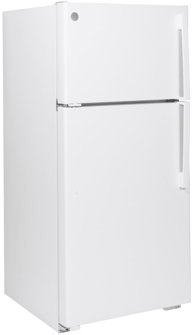 GE® 28" 15.6 Cu. Ft. ENERGY STAR® White Left Swing Top Freezer Refrigerator-3