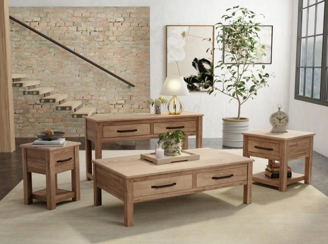International Furniture Direct Natural Parota Brown Cocktail Table-1