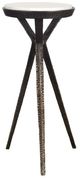 Uttermost® Tilton White Marble Top Accent Table with Dark Bronze Base-3
