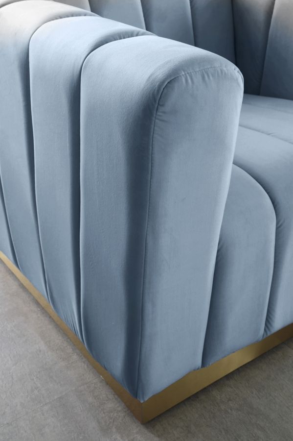 Meridian Furniture Marlon Sky Blue Velvet Loveseat-3