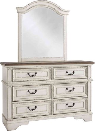 Signature Design by Ashley® Realyn Chipped White Dresser and Mirror