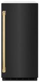 ZLINE Autograph Edition Touchstone 15" 75 lbs. Black Stainless Steel Door with Polished Gold Handle Clear Cube Ice Maker with Drain Pump -0
