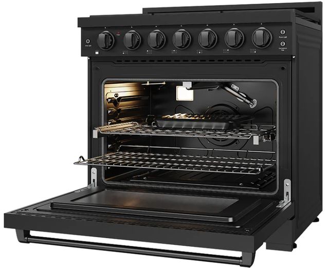 Thor Kitchen Gordon Ramsay Collection 36" Black Pro Style Liquid Propane Range with Precision Knob Control and Black Trim-4