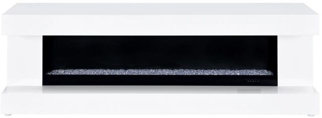 Coaster® Mallory White High Gloss TV Stand Fireplace Console-3