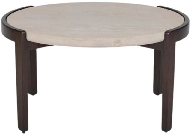 Flexsteel® Palette Beige Short Bunching Table with Brown Base-2