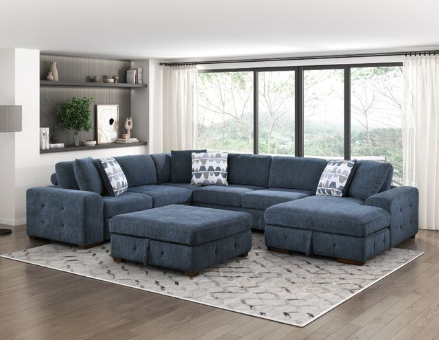 Homelegance® Raife Blue Storage Ottoman-1
