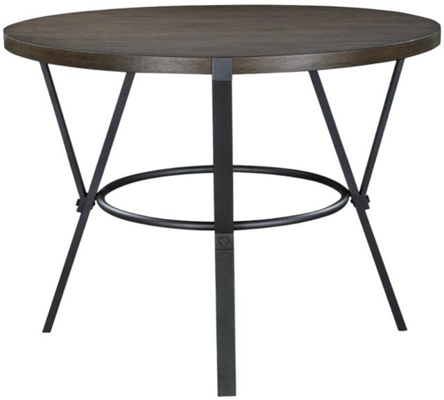 Homelegance® Tempa Brown 48" Round Counter Height Dining Table with Black Base-0