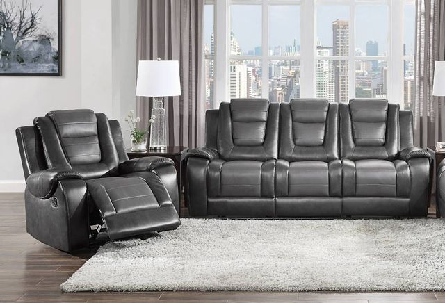 Homelegance® Briscoe Dark Gray/Light Gray Manual Glider Reclining Chair-1