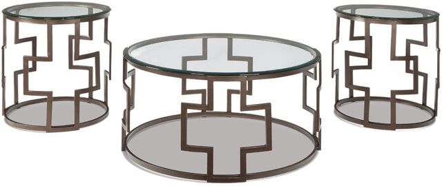 Signature Design by Ashley® Frostine 3-Piece Dark Bronze Occasional Table Set-0