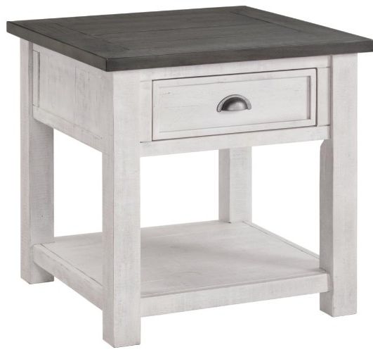 Martin Svensson Monterey Gray End Table with White Base-0