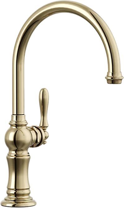KOHLER® Artifacts® Vibrant French Gold Single-Handle Kitchen Sink Faucet-0