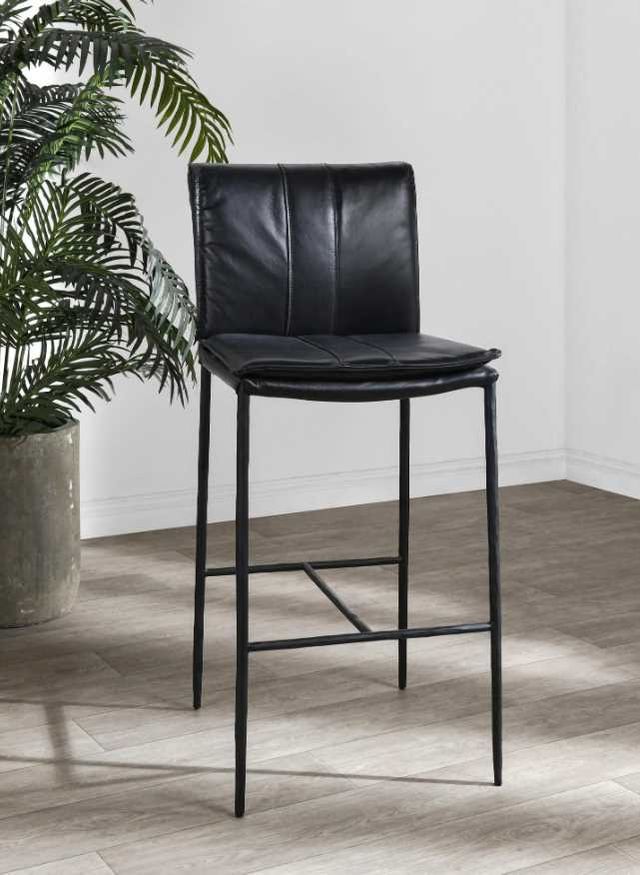 Classic Home Mayer Black/Jet Black 26" Leather Counter Stool-1