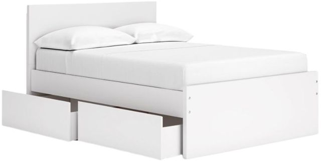 Signature Design by Ashley® Onita White Full Panel Platform Bed with 1 Side Storage-4