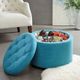 Olliix by Madison Park Blue Sasha Round Ottoman with Shoe Holder Insert-4