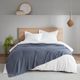 Olliix by Clean Spaces Gauze Blue Full/Queen 100% Cotton Lightweight Blanket-3