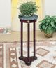 Coaster® Edie Merlot Round Marble Top Accent Table with Brown Base-1